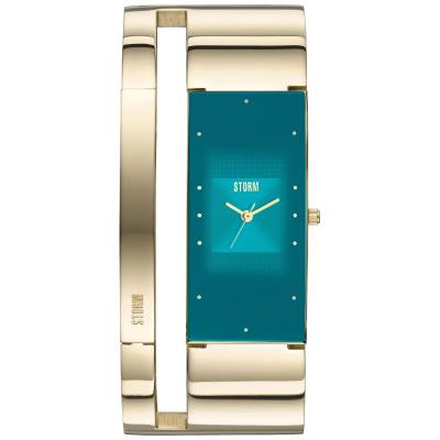Alvara Gold Teal Kadın Saat – Sunray Turkuaz Kadran & 21K Altın Kaplama