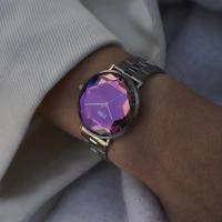 Elexi Lazer Purple Kadın Saat – Kesim Cam Kadran & Çelik Tasarım