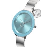 Liana Aqua Kadın Saat – Oversize Cam Kadran & Kristal Charm
