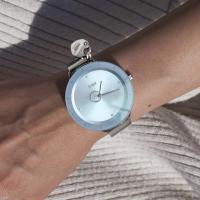 Liana Aqua Kadın Saat – Oversize Cam Kadran & Kristal Charm