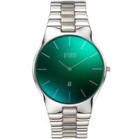 STORM Slim-X Lazer Green Silver Erkek Saat – Ultra İnce Çelik